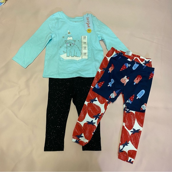 Pajamas Nwt 18m Girls Pajama Bottoms Long Sleeve Outfit Set Poshmark